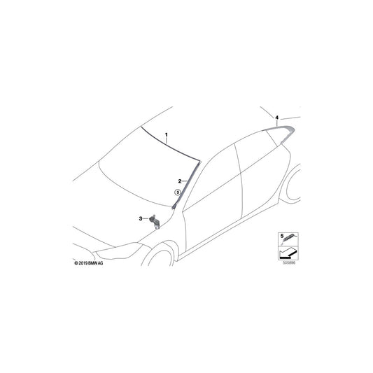 Genuine BMW 51377483186 F44 Finisher, Side Window, Rear Right SCHWARZ HOCHGLA (Inc. M235iX, 218i & 220d) | ML Performance UK