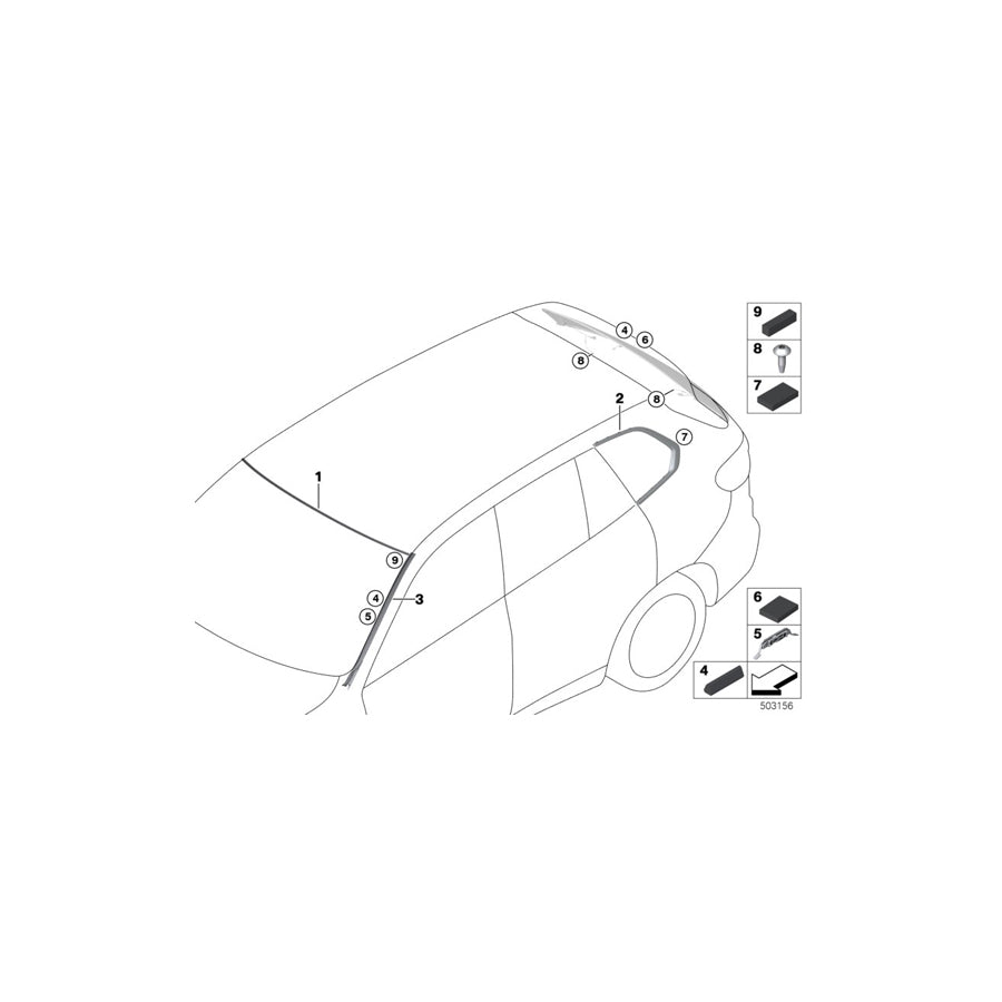 Genuine BMW 51377444085 G05 Finisher, Side Window, Rear Left ALU MATT (Inc. X5 30dX, X5 M50iX & X5 40iX) | ML Performance UK