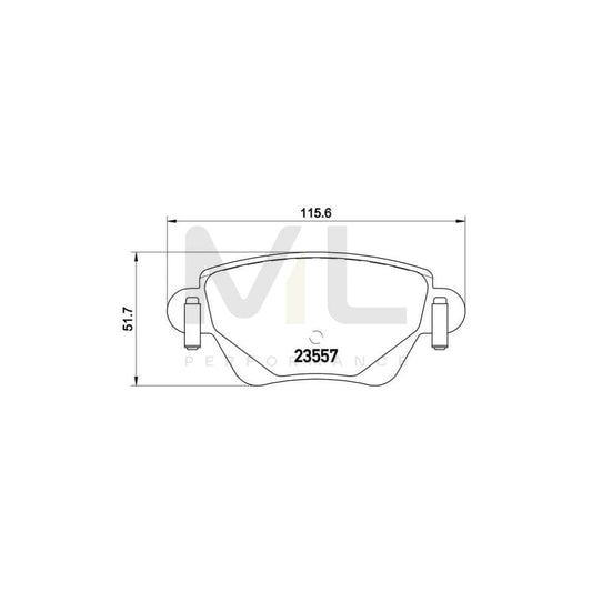 Brembo P 68 028 Brake Pad Set For Renault Kangoo Excl. Wear Warning Contact, With Brake Caliper Screws | ML Performance Car Parts