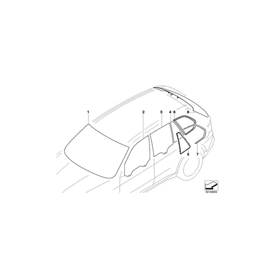 Genuine BMW 51377207873 E70 Green Side Window With Left Gasket (Inc. X5 3.5d, X5 35iX & X5 3.0si) | ML Performance UK