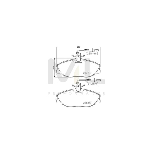 Hella 8DB 355 018-221 Brake Pad Set With Integrated Wear Warning Contact, With Brake Caliper Screws, With Accessories | ML Performance Car Parts