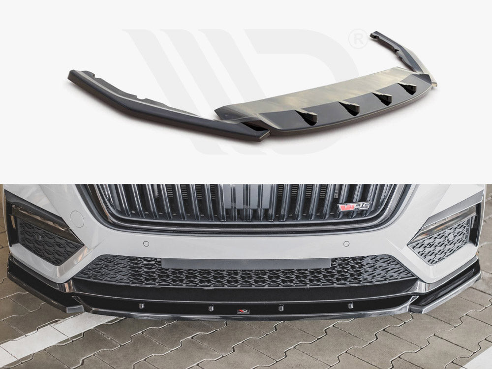 Maxton Design SK-OC-4-RS-FD3T Front Splitter V3 Skoda Octavia Rs MK4 (2020-) | ML Performance UK Car Parts