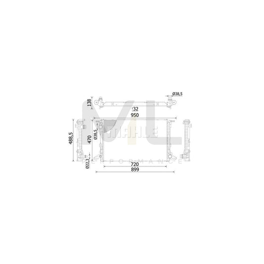 MAHLE ORIGINAL CR 2423 000S Engine radiator Mechanically jointed cooling fins, Aluminium | ML Performance Car Parts