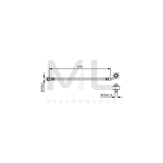 BOSCH 1 987 481 B25 Brake Hose 310mm, M10x1 | ML Performance Car Parts
