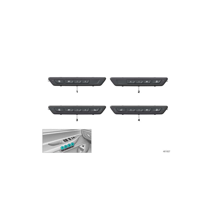 Genuine BMW 61316997294 G11 G12 Operating Facility Seat Functions Left SCHWARZ (Inc. M760LiX, 730dX & 740LdX) | ML Performance UK Car Parts