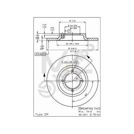 BREMBO 08.3372.10 Brake Disc for TOYOTA COROLLA Solid | ML Performance Car Parts