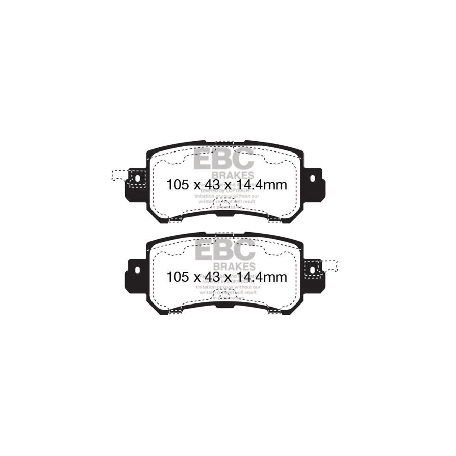 EBC DP42135R Mazda Yellowstuff Rear Brake Pads (Inc. CX-3 & CX-5) 2 | ML Performance UK Car Parts
