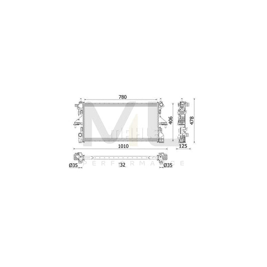 MAHLE ORIGINAL CR 2638 000P Engine radiator for FIAT DUCATO Brazed cooling fins, Aluminium | ML Performance Car Parts