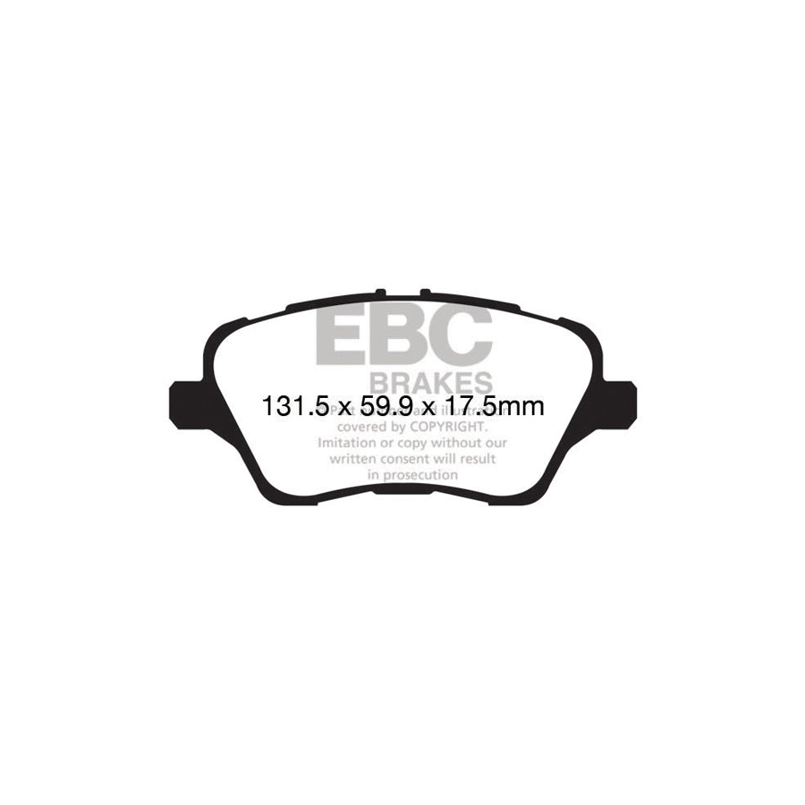 EBC PD01KF508 Ford Greenstuff Front Brake Pad & Plain Disc Kit  - TRW Caliper (Inc. B-Max, Fiesta Mk7, Tourneo Courier) 2 | ML Performance UK Car Parts