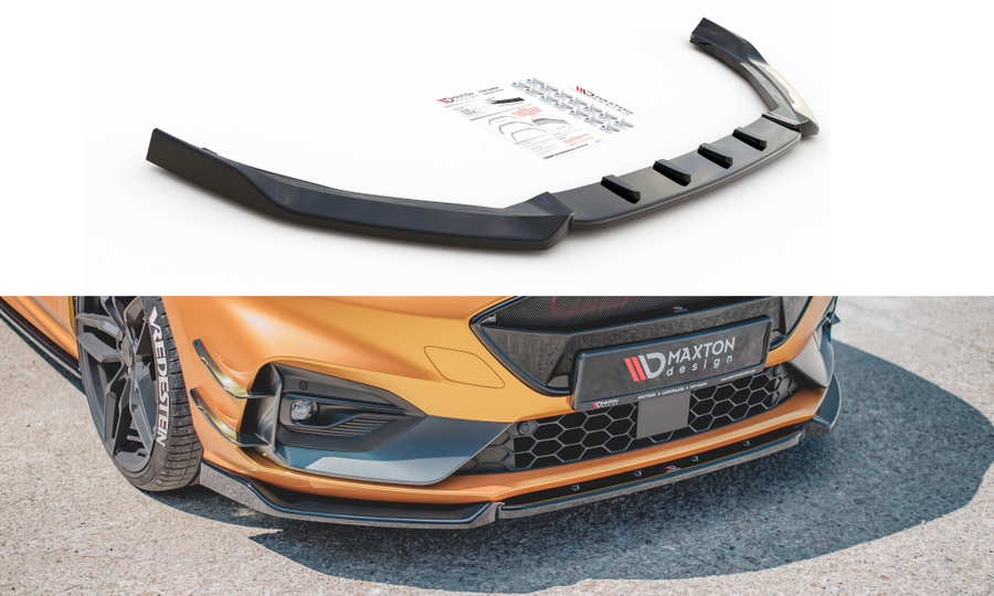 Maxton Design FO-FO-4-ST-FD1T Front Splitter V.7 Ford Focus ST / ST-Line MK4 | ML Performance UK Car Parts