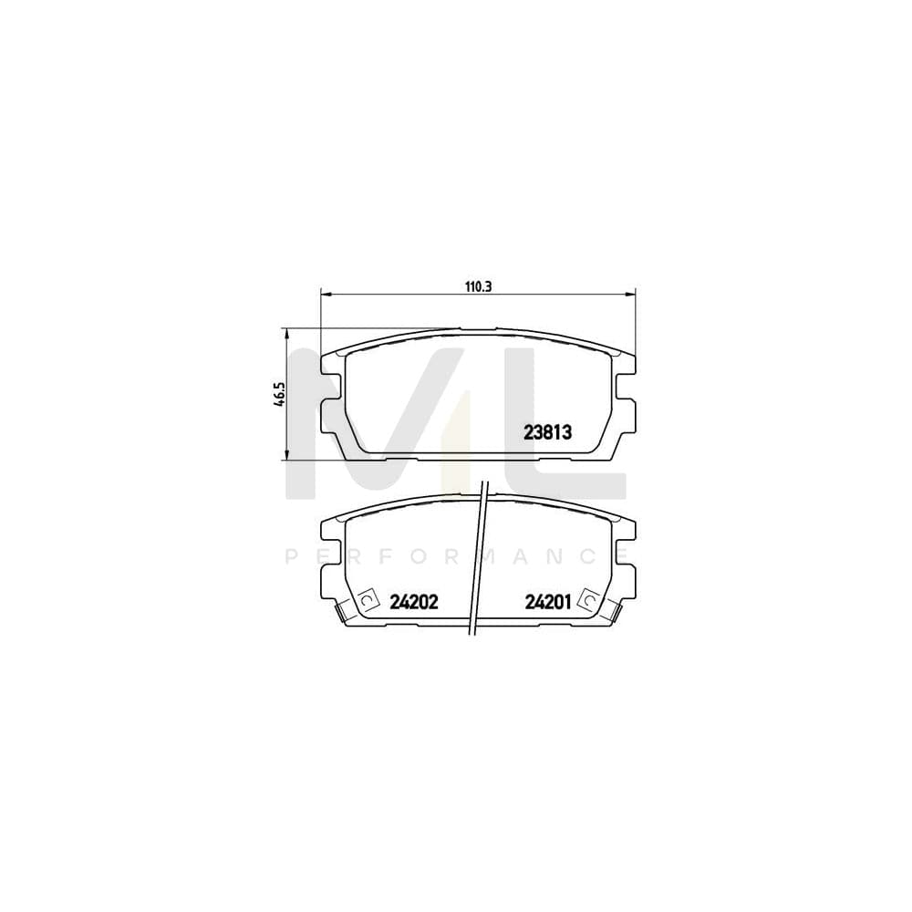 Brembo P 30 021 Brake Pad Set For Hyundai Terracan With Acoustic Wear Warning | ML Performance Car Parts