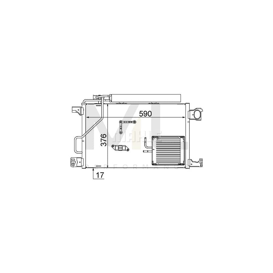 MAHLE ORIGINAL AC 661 000S Air conditioning condenser suitable for MERCEDES-BENZ C-Class with dryer | ML Performance Car Parts
