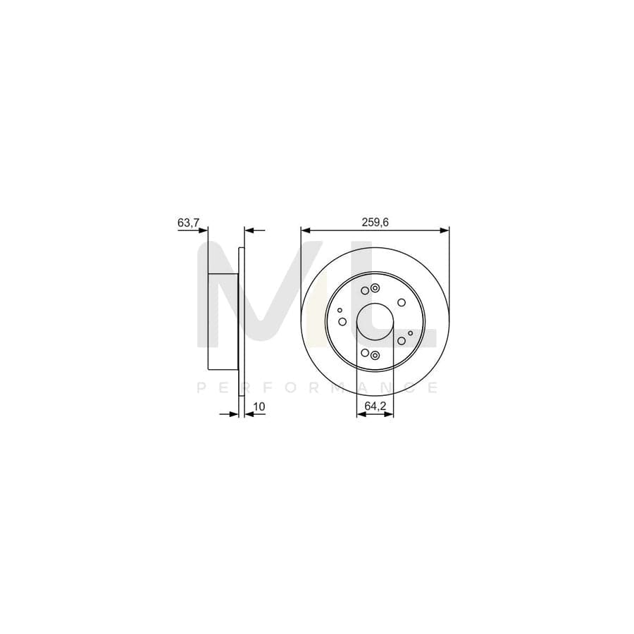 BOSCH 0 986 479 V39 Brake Disc for HONDA ACCORD Solid, Oiled | ML Performance Car Parts