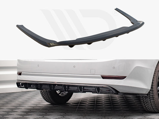 Maxton Design SK-OC-4-RD2T+RD3T Central Rear Splitter (vertical Bars) Skoda Octavia MK4 | ML Performance UK Car Parts