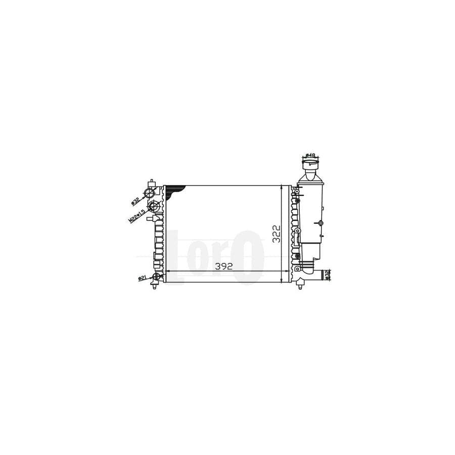 Abakus 0380170005 Engine Radiator For Peugeot 106 I Hatchback | ML Performance UK