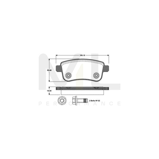 Bosch 0986Tb3093 Brake Pad Set Excl. Wear Warning Contact  | ML Performance Car Parts