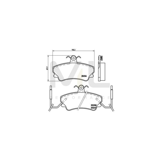 Brembo P 68 019 Brake Pad Set For Renault Espace Ii (J63/S63) With Brake Caliper Screws | ML Performance Car Parts