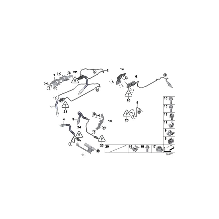 Genuine BMW 11787567908 E93 E90 E91 Temperature Sensor, Exhaust L=500 (Inc. 325i & 520i) | ML Performance UK Car Parts