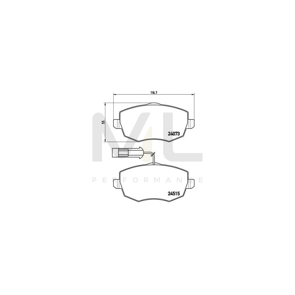 Brembo P 23 128 Brake Pad Set For Lancia Ypsilon Ii (843) With Brake Caliper Screws | ML Performance Car Parts