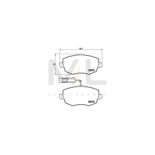 Brembo P 23 128 Brake Pad Set For Lancia Ypsilon Ii (843) With Brake Caliper Screws | ML Performance Car Parts