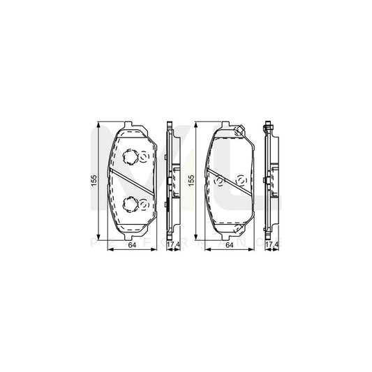 Bosch 0986495310 Brake Pad Set For Hyundai Ix55 (En) With Acoustic Wear Warning, With Anti-Squeak Plate, With Mounting Manual BP1599 | ML Performance Car Parts