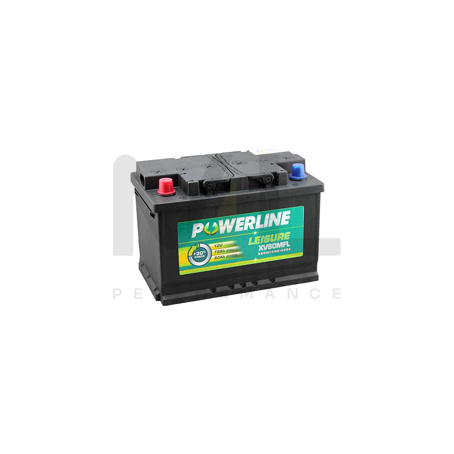 XV80MFL Powerline Leisure Battery 12V (Positive Front Left) | Car Batteries UK | ML Performance Car Parts