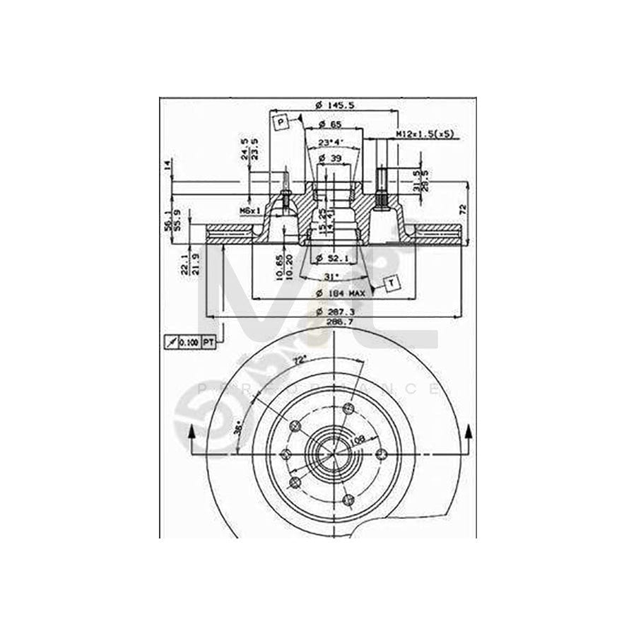 BREMBO 09.4861.10 Brake Disc Internally Vented | ML Performance Car Parts