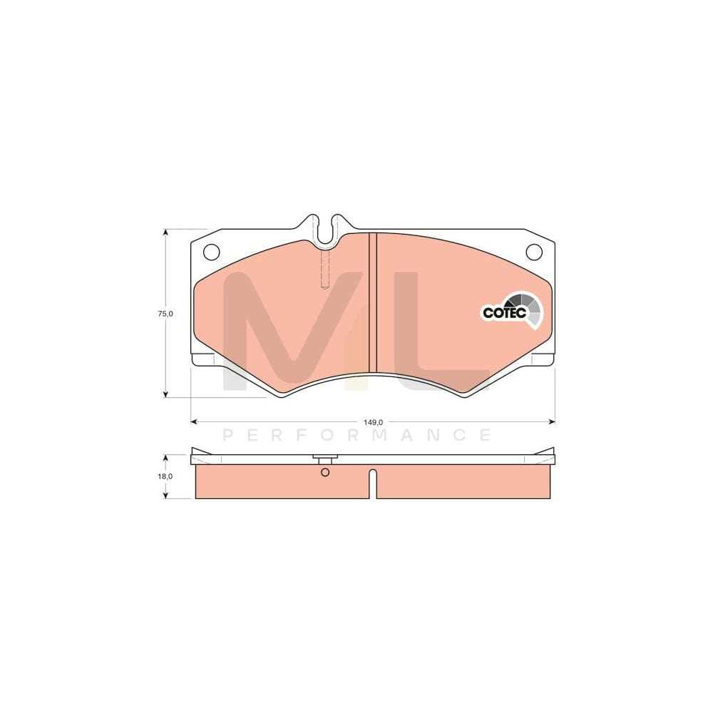 TRW Cotec Gdb317 Brake Pad Set Prepared For Wear Indicator | ML Performance Car Parts