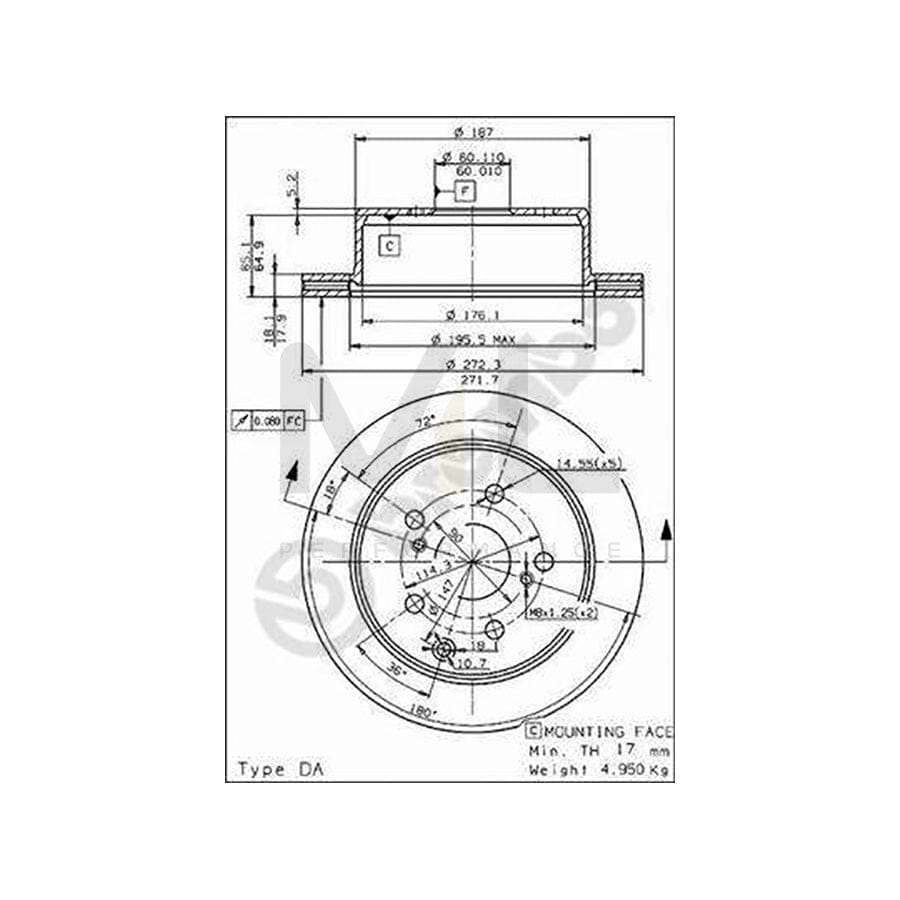 BREMBO 09.5534.10 Brake Disc Internally Vented | ML Performance Car Parts