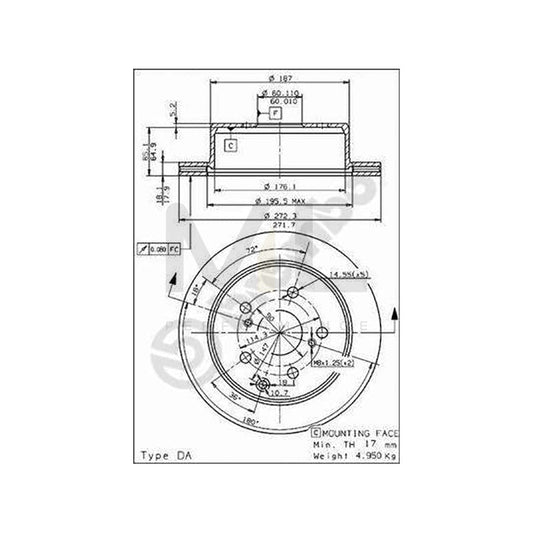 BREMBO 09.5534.10 Brake Disc Internally Vented | ML Performance Car Parts