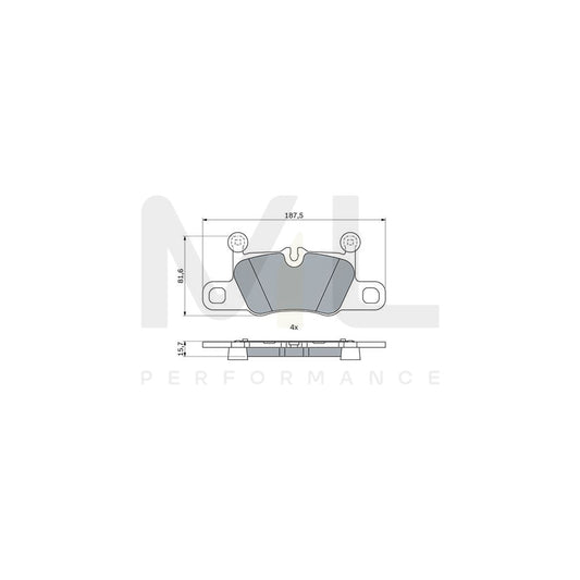 Bosch 0986424971 Brake Pad Set For Porsche Cayenne With Anti-Squeak Plate, With Mounting Manual BP2588 | ML Performance Car Parts