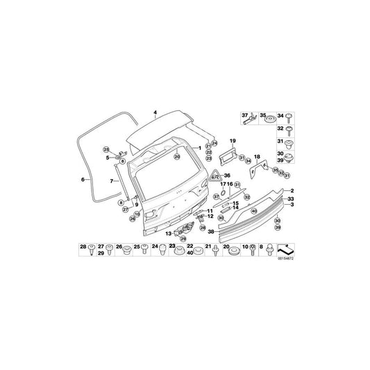 Genuine BMW 41623402792 E83 E83 License Plate Holder (Inc. X3 3.0sd, X3 2.0i & X3 2.0d) | ML Performance UK Car Parts