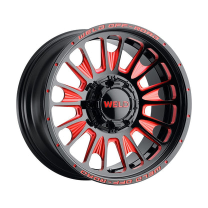 Weld W12200082476 Scorch W122 Wheel 20x10 8x165.1 ET-18 BS4.76 Gloss Black Milll Red