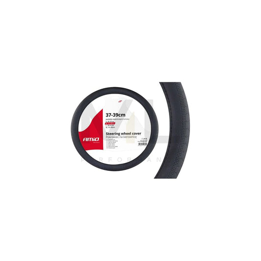 AMiO SWC-31-M 02568 Steering wheel cover Black, Ø: 37-39cm, Leatherette | ML Performance Car Parts