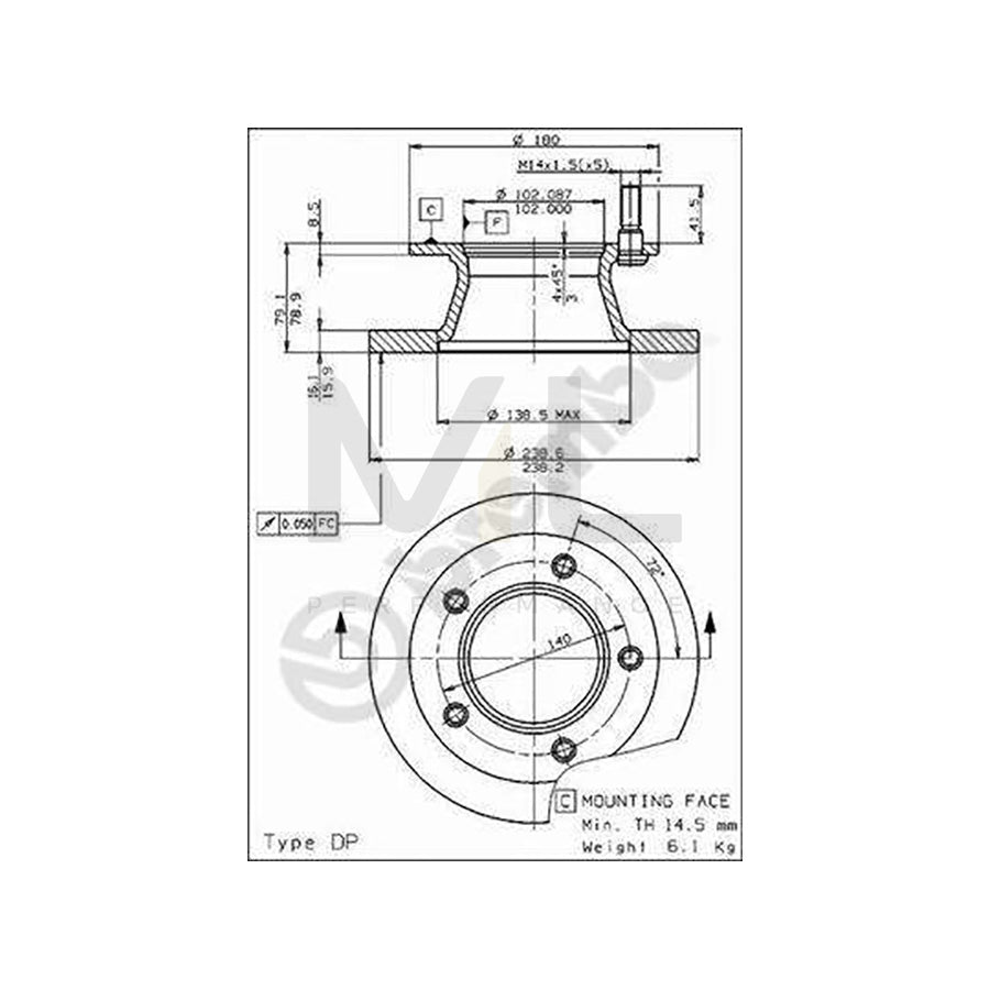 BREMBO 08.5181.10 Brake Disc suitable for MERCEDES-BENZ 100 Solid | ML Performance Car Parts