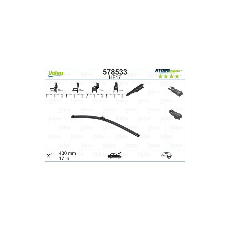 Valeo 578533 Wiper Blade | ML Performance UK Car Parts