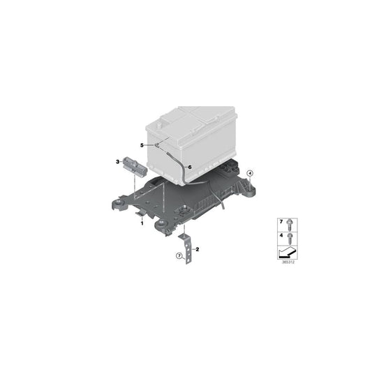 Genuine BMW 61219387573 F40 F44 Battery Tray 60AH (Inc. 118i, 228iX & 218i) | ML Performance UK Car Parts