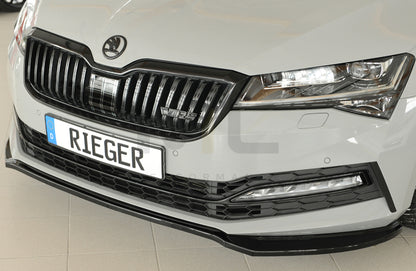 Rieger 00088175 Skoda 3T 3V Superb III Front Splitter 2 | ML Performance UK Car Parts