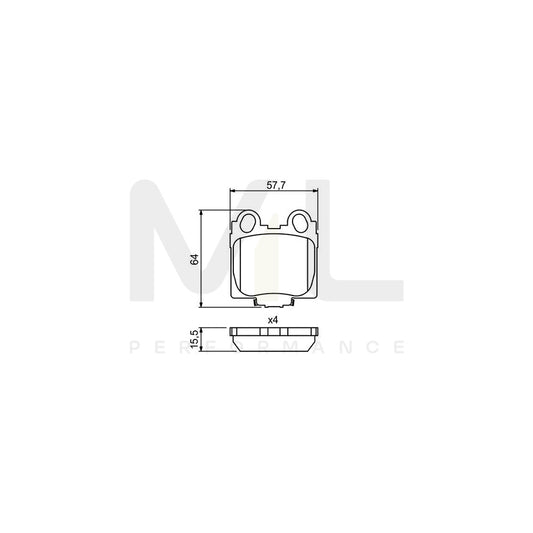 Bosch 0986494231 Brake Pad Set With Acoustic Wear Warning BP1166 | ML Performance Car Parts