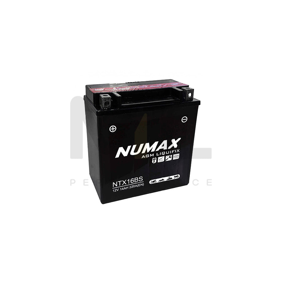 NTX16-BS Numax Motorcycle Battery 12V 14Ah FTH16-BS | Car Batteries UK | ML Performance Car Parts