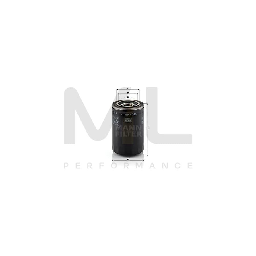 MANN-FILTER WP 1045 Oil Filter Spin-on Filter | ML Performance Car Parts