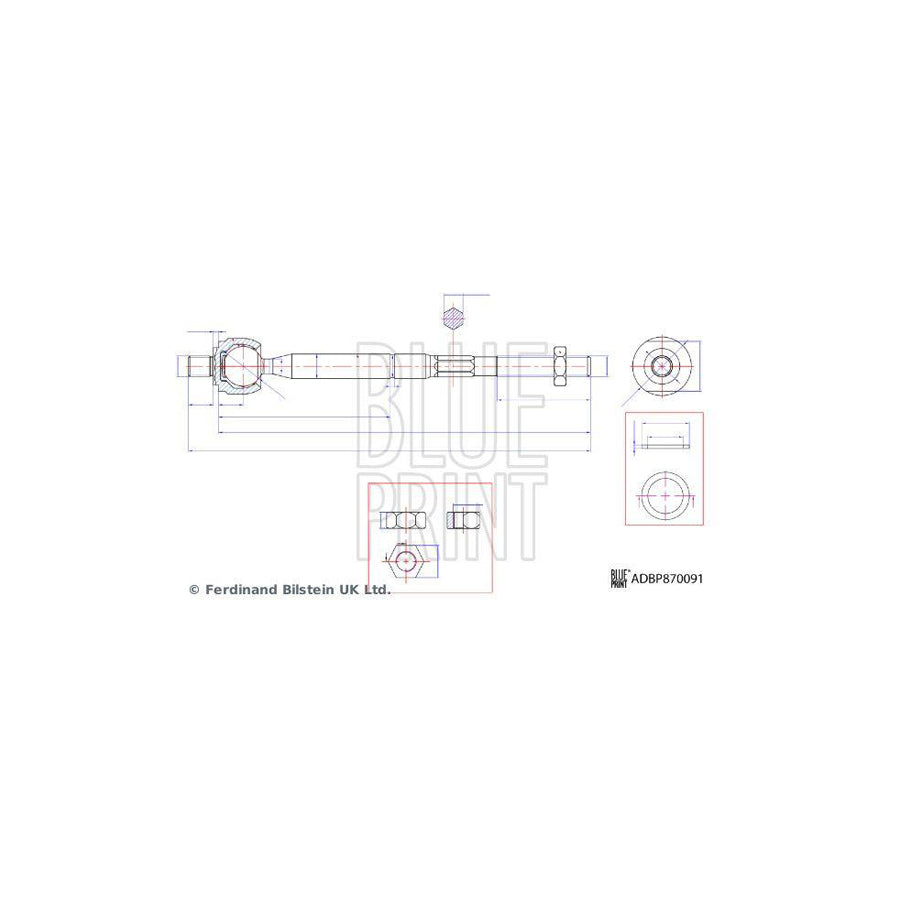 Blue Print ADBP870091 Inner Tie Rod For Mazda Cx-5 II (Kf)