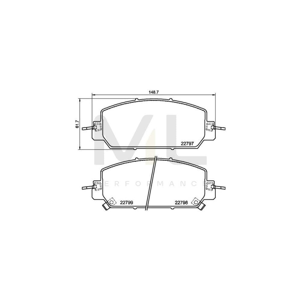 Brembo P 28 098 Brake Pad Set For Honda Cr-V V (Rw, Rt) With Acoustic Wear Warning, With Anti-Squeak Plate | ML Performance Car Parts