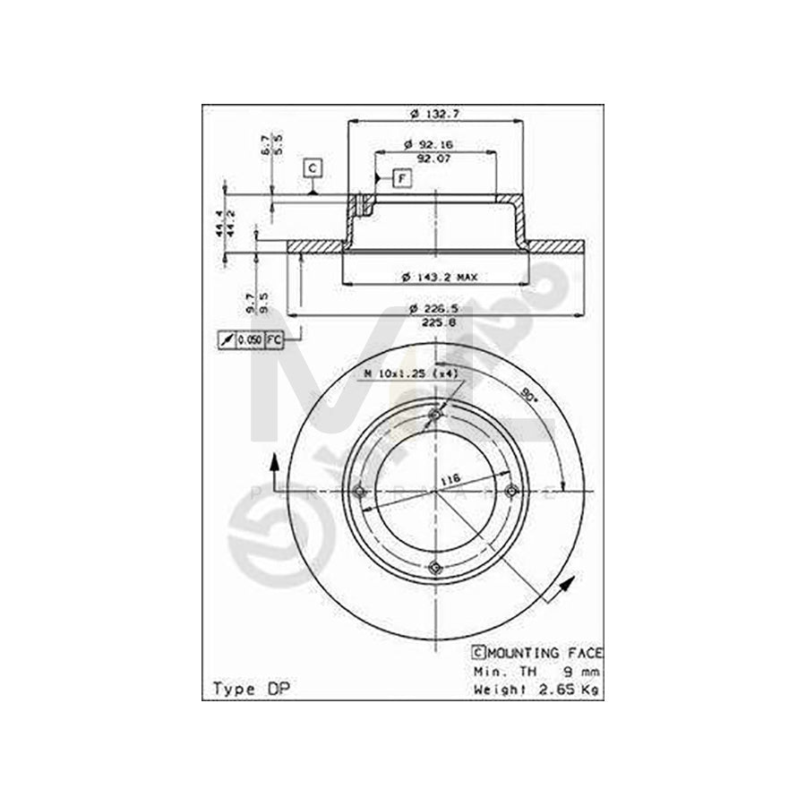 BREMBO 08.3282.10 Brake Disc for HONDA CIVIC Solid | ML Performance Car Parts
