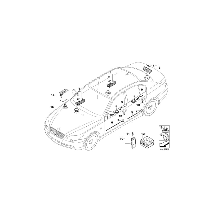 Genuine BMW 63316983035 E60 E61 Light Guide, Door Trim Panel, Left (Inc. 530i, 525i & 535xi) | ML Performance UK Car Parts