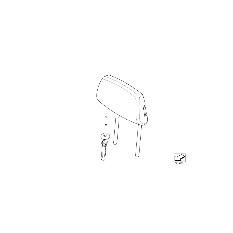 Genuine BMW 52207256595 E90 E91 Headrest Leather OYSTER (Inc. 320i, 335xi & 320d) | ML Performance UK Car Parts