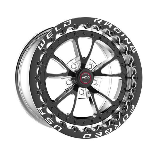 Weld 793P58276G Full Throttle Beadlock Wheel 15x8 5x4.75 ET-25 BS3.5 Polished Center - Polished Shell