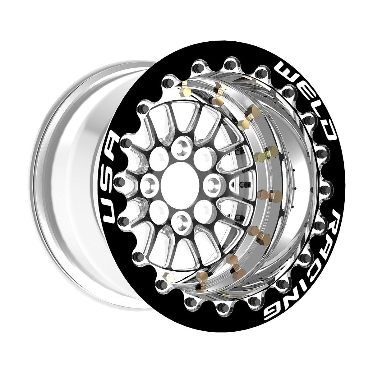 Weld 778B-30915 Tuner Import Wheel 13x9 4x100 ET BS5 Black Center - Polished Shell