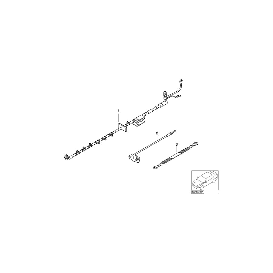 Genuine BMW 61126902417 E52 Battery Cable (Plus Pole) (Inc. Alpina V8 & Z8) | ML Performance UK