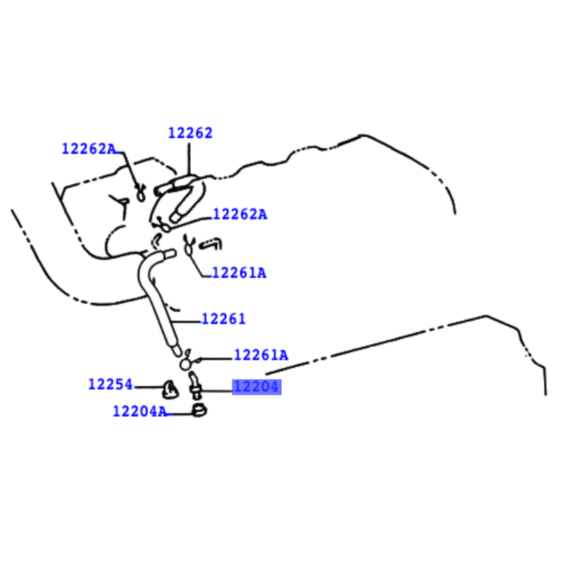Genuine Lexus 12261-50050 LS Phase 3 Ventilation Hose No. 1